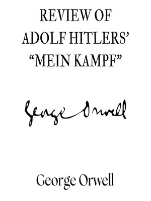 cover image of Review of Adolf Hitler's "Mein Kampf"